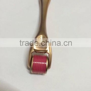 golden handle with white roller 540 needles titanium derma roller with CE