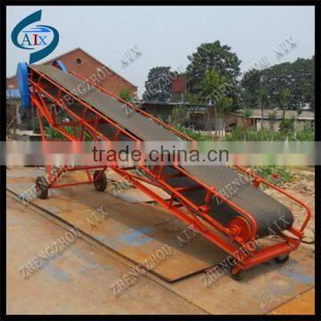 Movable portable belt conveyors for fertilizer