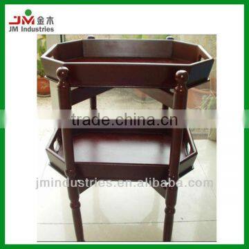 Removable Antique Two-tiers Wooden Tray With Feet&rack photo-4