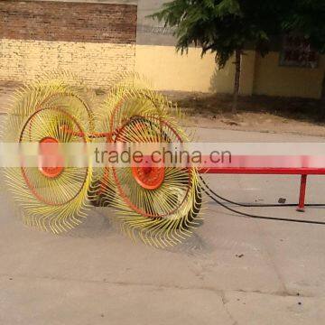 Trailer Mounted High Quality 4 Wheel Hay Rake,hay Tedder for Sale photo-6