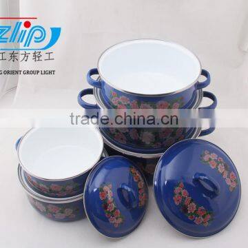 16-24 CM 5Pcs Casserole Belly Shape W/Metal Cover Dark Color Decor photo-4