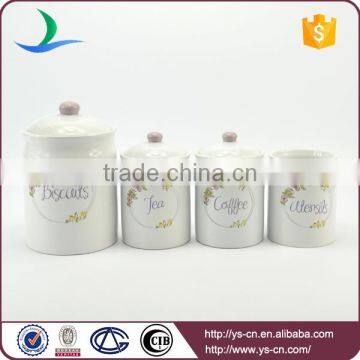 Ceramic storage container biscuit tea sugar and utensil jars