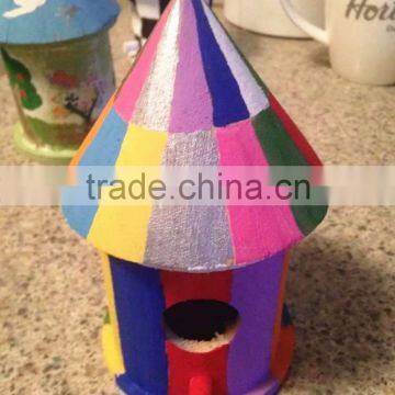 Small Handmade Decorative Wood Craft Bird House Model Wholesale photo-4
