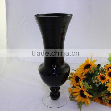 tall black wedding glass flower vases for centerpiece
