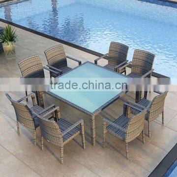 2017 Trade Assurance Most Popular Poolside Used Aluminium Frame Rattan Dining Table and Chairs Set photo-4