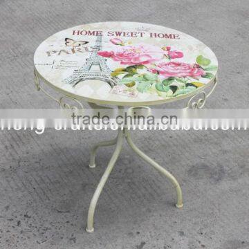 Romantic folding metal round table