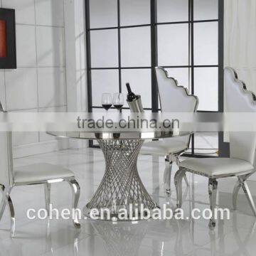 2016 Cohen Latest Modern Design Marble Top Round Dining Table/stainless Steel Dining Table and Chairs for Dining Room Furniture photo-4