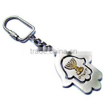 Flat zinc alloy keychain