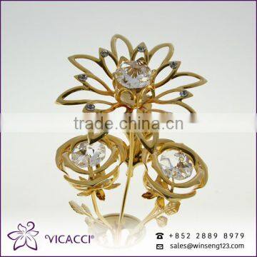 Cheap Flower Vase With SWAROVSKI Crystal Metal Home Decoration photo-5