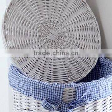 White Wicker Laundry Basket&storage Basket photo-2