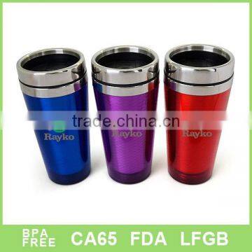 paper insert double wall plastic and stainless steel mug