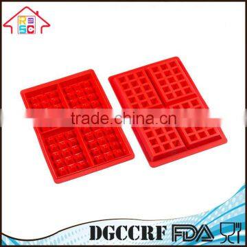 NBRSC 4-Cavity DIY Mini Waffles Cake Chocolate Pan Silicone Tray Baking Mold photo-3