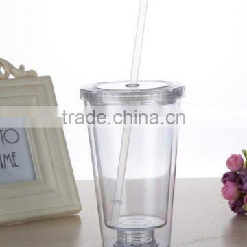 16OZ LED Light Double Wall BPA Free Plastic Tumbler With Straw photo-3