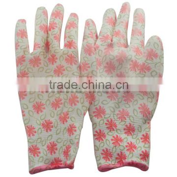 NMSAFETY 13 gauge working glove finger protectors with PU coated high quality garden gloves