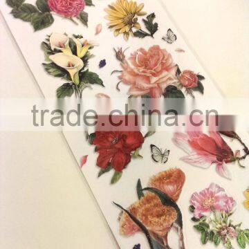Colorful Floral Design Sticker, Classic Decorative Shinny Glitter Sticker photo-3