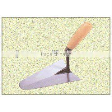 Spanish style wooden handle carbon steel bricklaying trowel