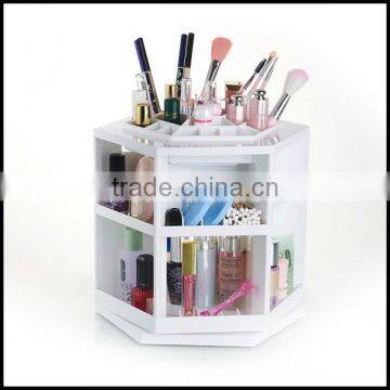 Made in China High Quality White ABS Big Rotatable Cosmetics Display Shelf Wholesale photo-5