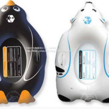 Inflatable Baby Penguin on Sled Inflatable Snow Tube