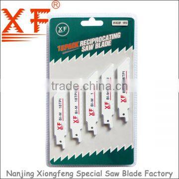 XF-S522EF 5PCS: Metal/pipes cutting 18TPI BI-M Reciprocating saw blade,sandflex hacksaw blade