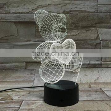 New Valentine's Day LED 3D Night Light 7-Color Table Lamp Xmas Gift photo-2