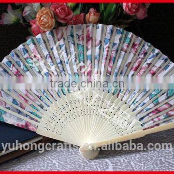 Promotional Cotton Cloth Hand Fan With Butterfly photo-2