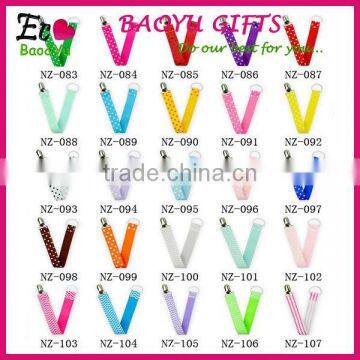 Wholesale Baby Pacifier Clips Customize Ribbon Chain Baby Pacifier Clip Holder