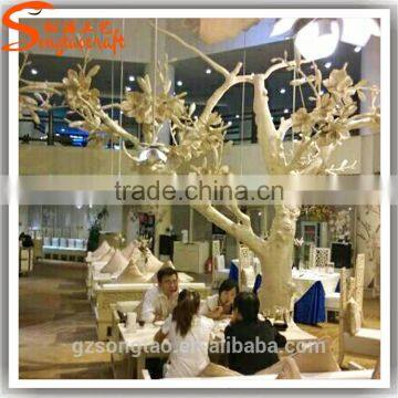 2016 new wholesale artificial tree trunk, whiten tree of indoor decoration