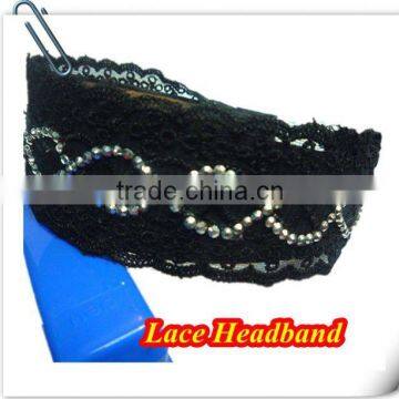 wide black lacy headband hair accessory