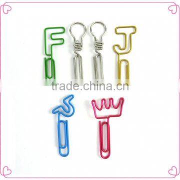 Factory directly assorted colors shapes long metal paper clip gifts