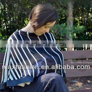 Easy Wear Printed Vertical Stripes Breastfeeding Cover Clothing Nursing Wear From China