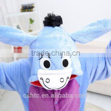 Flannel Cartoon Adult Animal Jumpsuit Animal Pajamas Jumpsuit Donkey Design photo-3