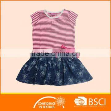 Children Wear Striped Cotton Baby Girl Dress