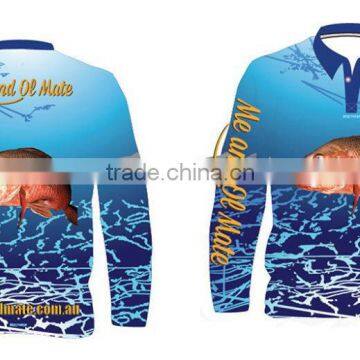 2016 New Style Design Sublimation Fishing Shirt in Italy 100%polyester Mesh Fabric photo-2