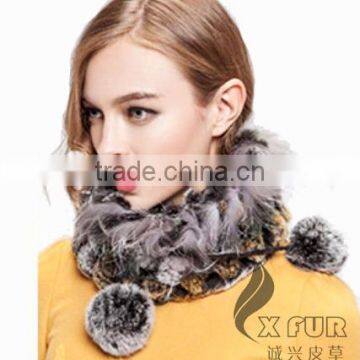 CX-C-68B New Products Wholesale Lady Winter Hat Rex Rabbit Knitted Hat / Snood photo-5