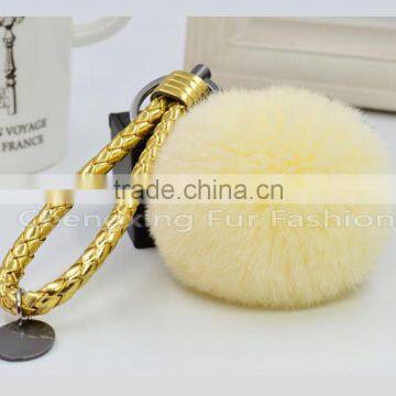 CX-R-24 Genuine Rabbit Fur Ball Mobile Phone Gift Fur Pom Pom Keychain photo-3