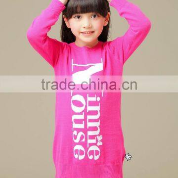 Print Letters Spring Rose Red Longth Sleeve Pullover for Girls photo-3