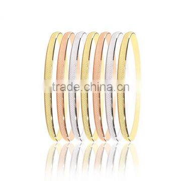 High Finished 5 MM Three Color plated Saminario Bangles