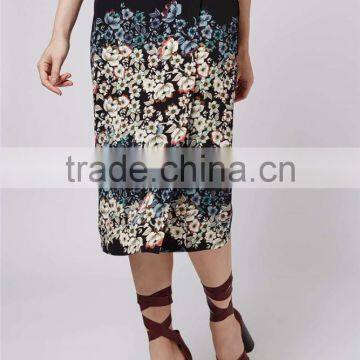 Cheap Price Knitted Flowers Border Wrap Midi Skirts Floral Long Bodycon Skirts Stretch Skirts Wholesale photo-4