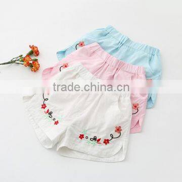 Child Girl Cute Embroider Shorts Summer Kid Short Flower Knited Summer Girl Shorts photo-3