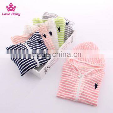 2016 Unique Air-conditioned Shirt Unisex Stripe Sunscreen Clothing Kids Spring Zipper Coat