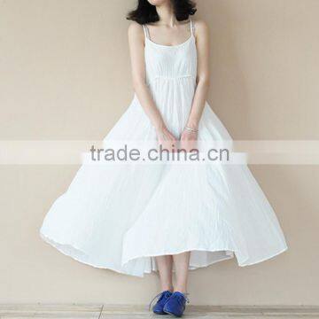 Z&M Lady Fashion Dress White Dress Linne Dress photo-3