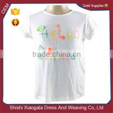 Europe Fashion Simple English Letters Printing Girl Short Sleeve T-shirt