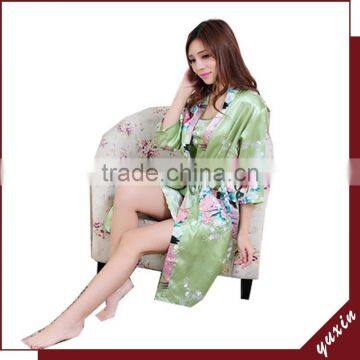 chinese silk robe Custom made women robe Long Nightgown 0609052