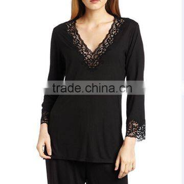 2017 Fashion Women's Family Cotton Pajama Set Sexy China Pyjamas Sleepwear Wholesale Custom Ladies Elegant Nightwear Sets photo-2