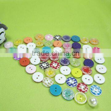 China Manufacturer Shining Powder 2 Holes Colorful Eyes Shape Resin Buttons photo-2