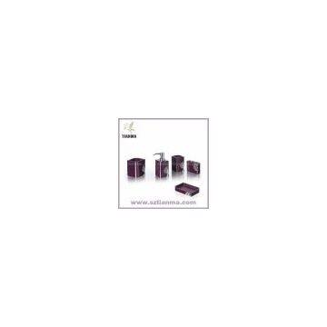 5 Piece Resin Purple Bath Accessories