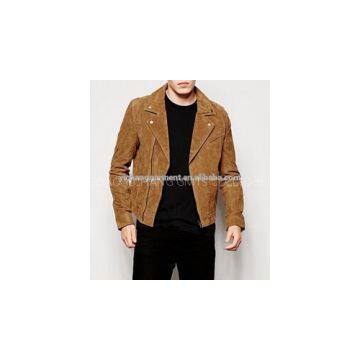 Men\'\'s Suede Biker Jacket