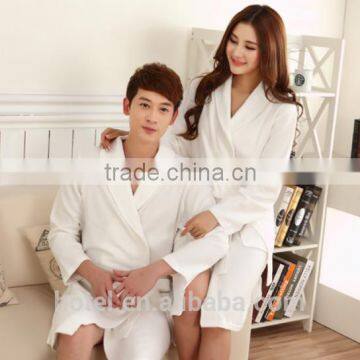 Chinese supplier 100% Cotton Super Soft White waffle heated Bathrobe for Hotel or Spa