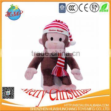 new style soft stuffed christmas plush monkey toys