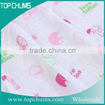 Cartoon printed fabric cotton baby blanket wholesale baby wraps